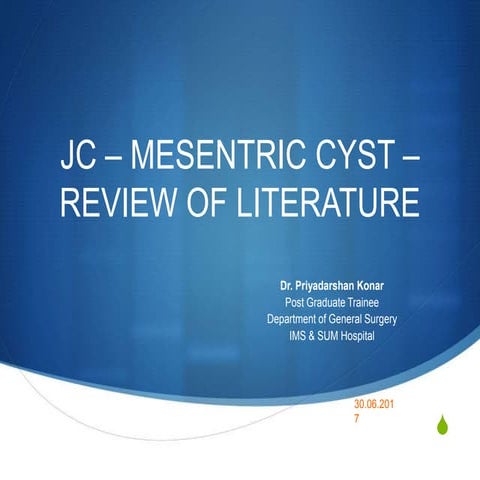 Mesenteric cyst - Journal club