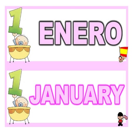 LOS MESES DEL AÑO EN INGLÉS Y ESPAÑOL