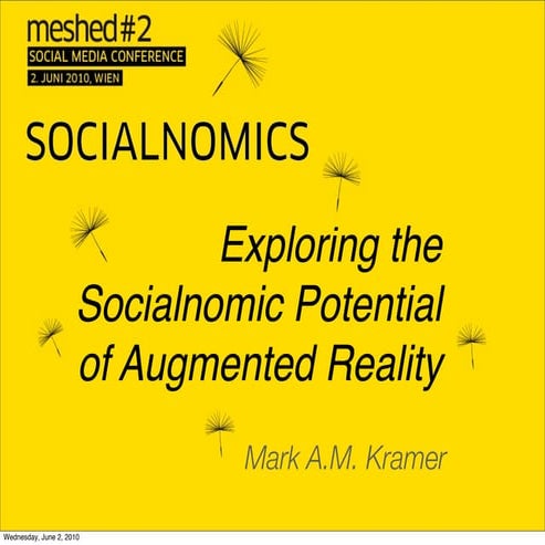 “Exploring the Socialnomic Potential of Augmented Reality” #meshed2