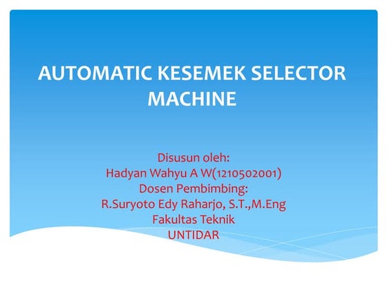 Mekatronika - Automatic Cabbage Selector | PPT