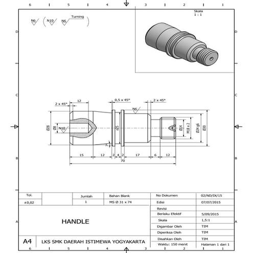Mesin produksi (handle) lks diy 2015