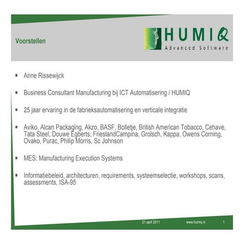 MES ISA-95 Anne Rissewijck