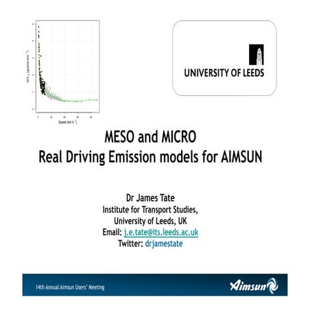 MESO + MICRO real driving emission models for AIMSUN