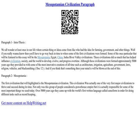 Mesopotamian Civilization Paragraph | PDF
