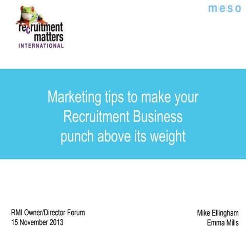 Marketing tips for recruitment business owners