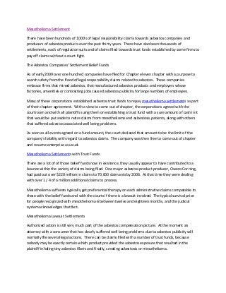 Mesothelioma Settlement Getting Compensated After Diagnosis