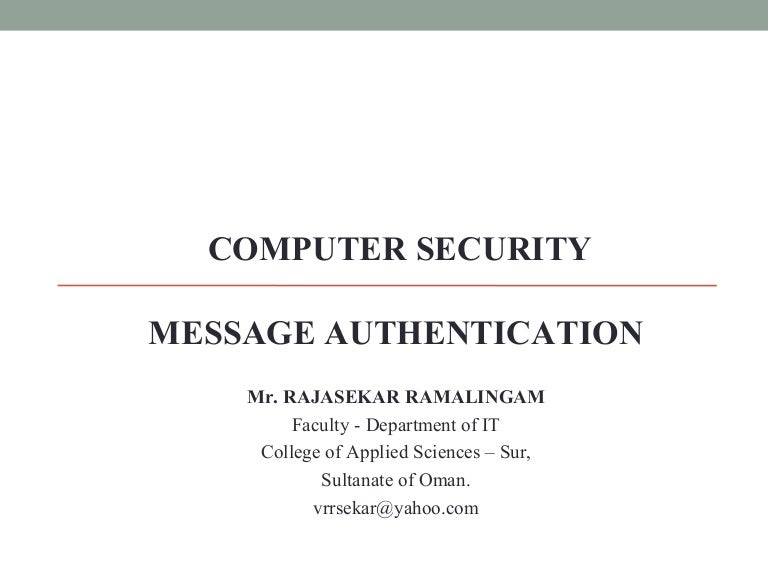 Message authentication