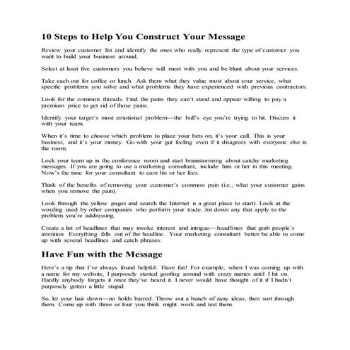 Message construction