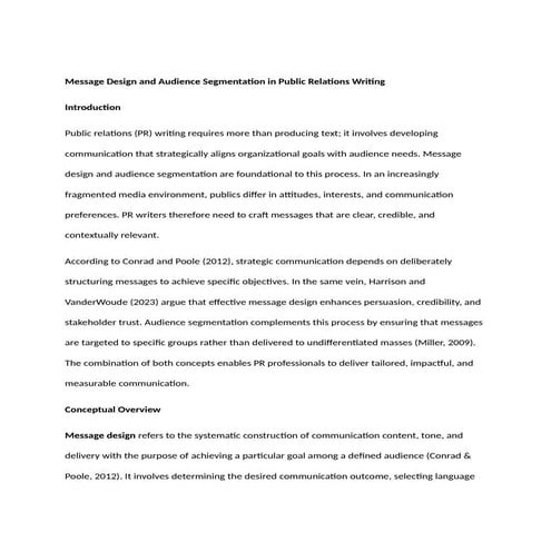 Message Design and Audience Segmentation in Public Relations Writing.docx