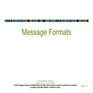 Message formats