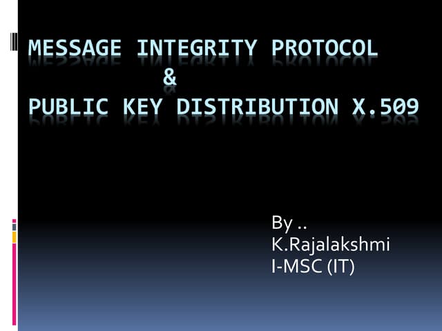 Message integrity protocol