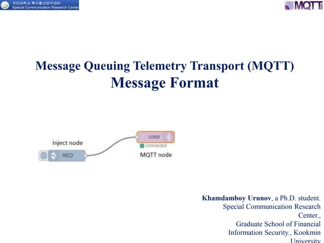 Message queuing telemetry transport (mqtt) message format
