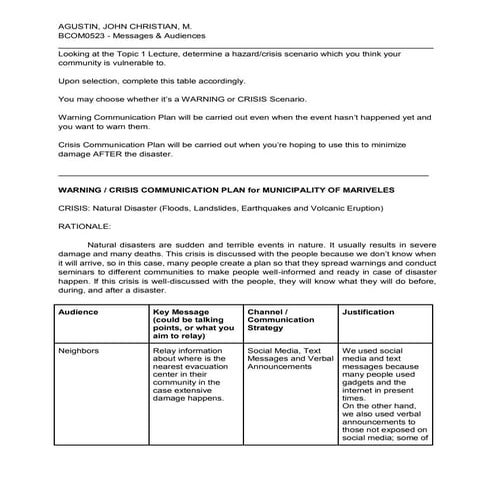 Crisis Communication Plan | PDF