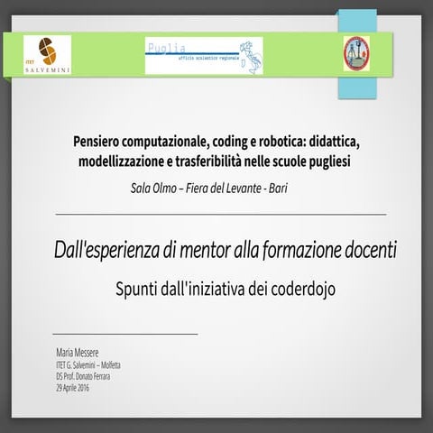 Dall’esperienza di mentor alla formazione docenti spunti dall’iniziativa dei ...