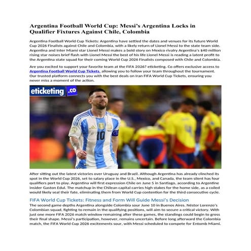 Messi’s Argentina Locks in Qualifier Fixtures Against Chile, Colombia.docx