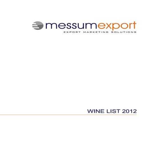 Messum Export Wine List, 2012