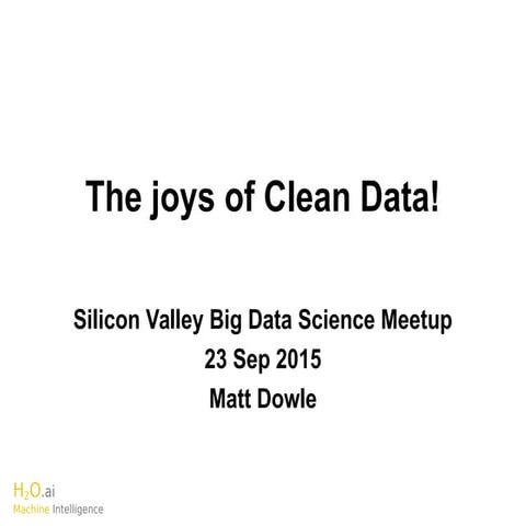 The Joys of Clean Data with  Matt Dowle