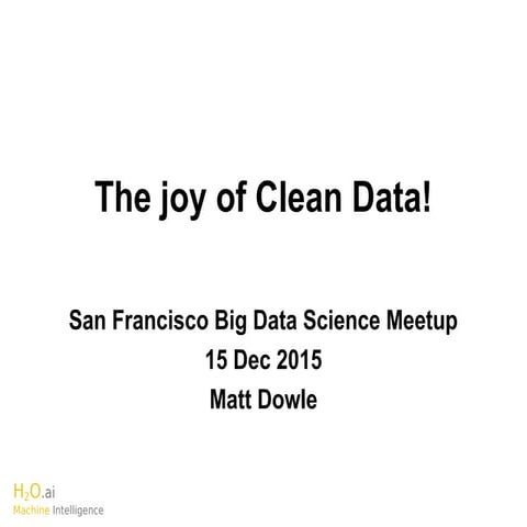 The Joys of Clean Data with Matt Dowle