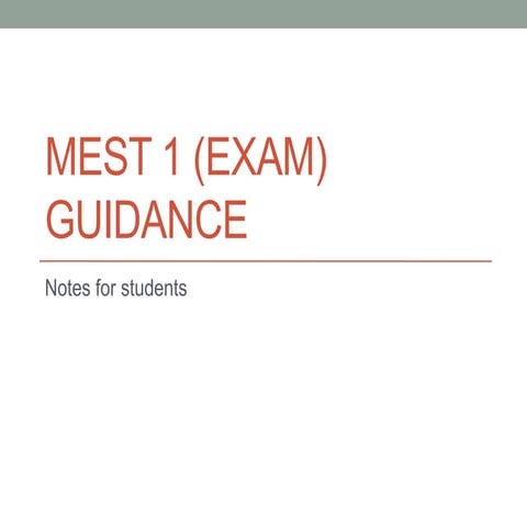Mest 1 guidance