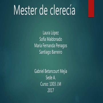 Mester de clerecía