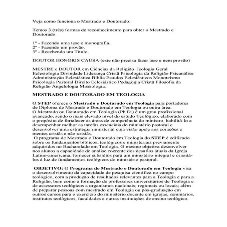 Mestrado e doutorado