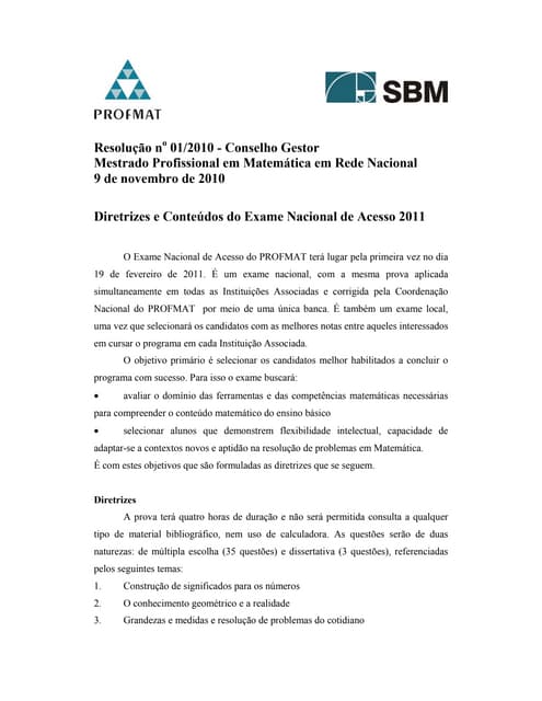 Mestrado matemática ead_diretrizes_exame_nacional_acesso_2011