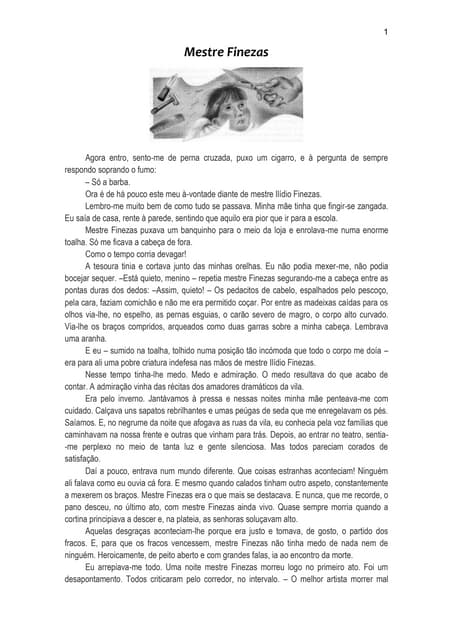 Texto "Mestre Finezas" de Manuel da...