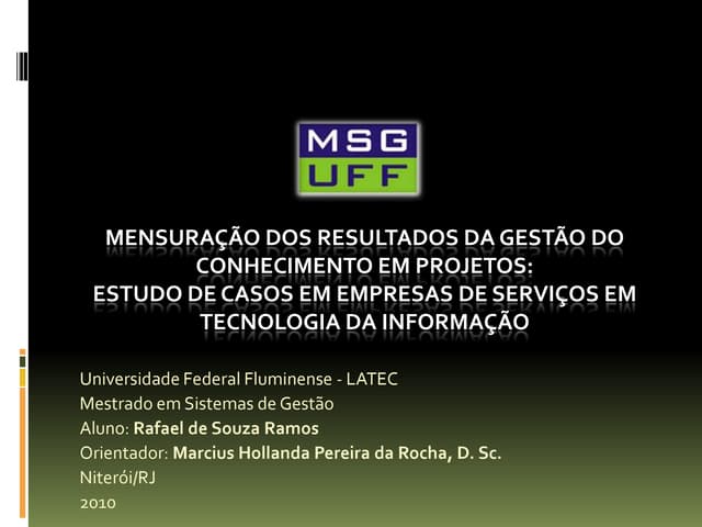 Mesuracao da Gestao do Conhecimento...