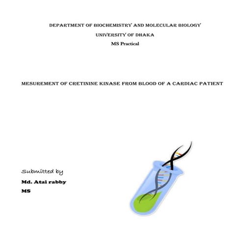 Mesurement of cretinine kinase from blood of a cardiac patient