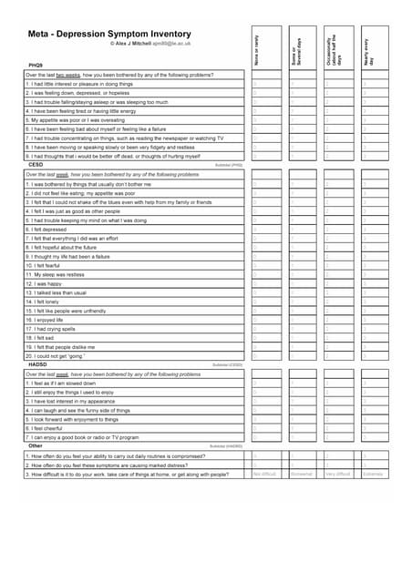 Meta-depression Symptom Inventory [email ajm80@le.ac.uk for permission]
