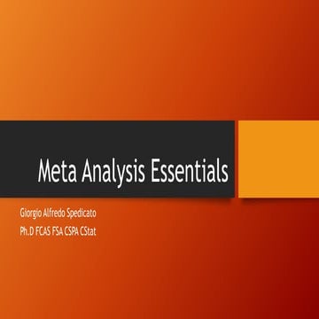 Meta analysis essentials