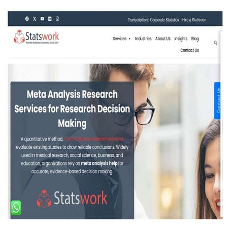 Evidence Synthesis and Meta Analysis Services for Healthcare Research ...