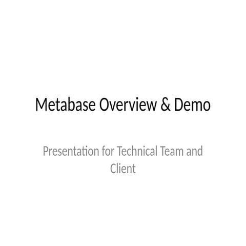 Metabase Tool presentation in Big Data Analytics | PPTX