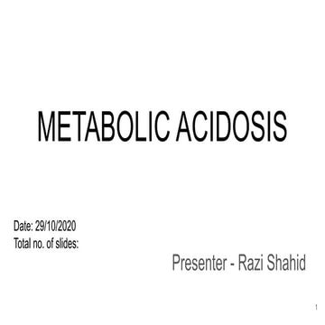 Metabolic acidosis