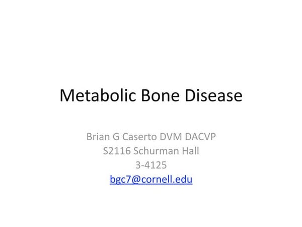 Metabolic Bone Diseases