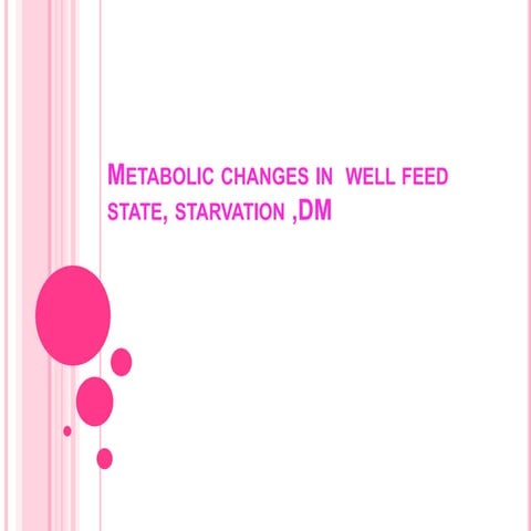 Metabolic changes in  well feed state, starvation ,dm