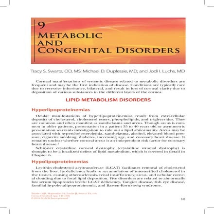 Metabolic disorders of the Eye : Michael Duplessie co-author