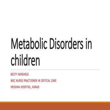 Metabolic Disorders: All You Need to Know | PPTX