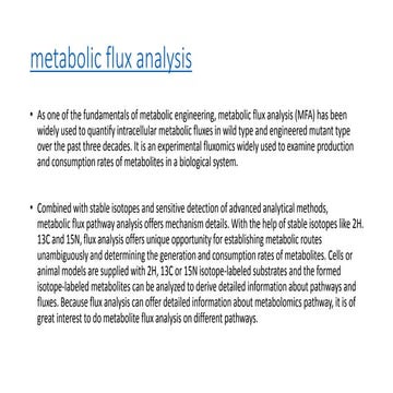 Metabolic flux analysis
