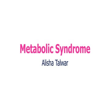 Metabolic syndrome