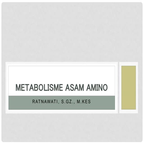 Metabolisme asam amino