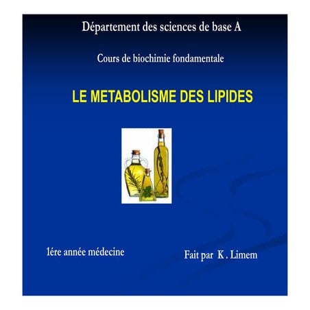 Metabolisme des lipides