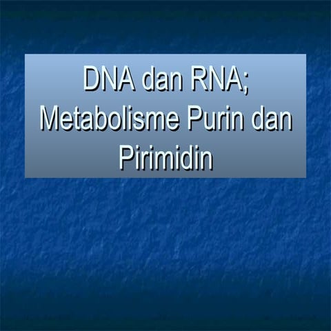 Materi Tentang Metabolisme purin,pirimidin