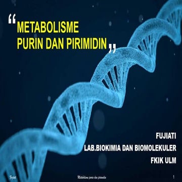 KULIAH METABOLISME PURIN & PIRIMIDIN UNTUK MAHASISWA