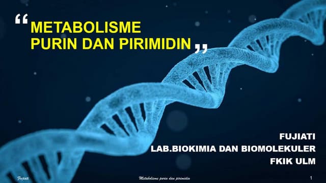 KULIAH METABOLISME PURIN & PIRIMIDIN UNTUK MAHASISWA