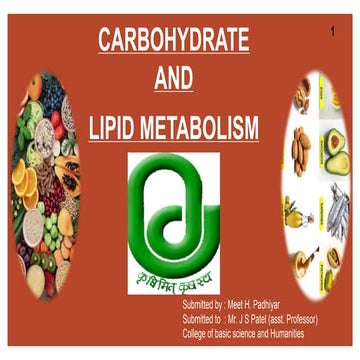 Carbohydrate and Lipid Metabolism @meetpadhiyar