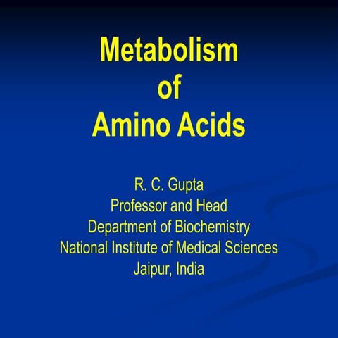 Metabolism of amino acids