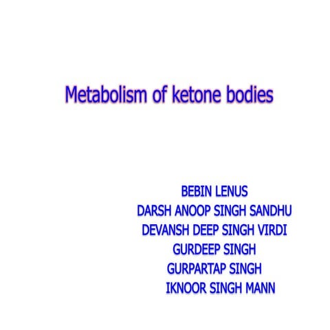 Metabolism of ketone bodies