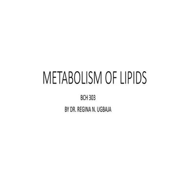 Metabolism of Lipids PT.pdf explanation for presentation | PDF