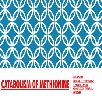 METABOLISM OF METHIONINE
